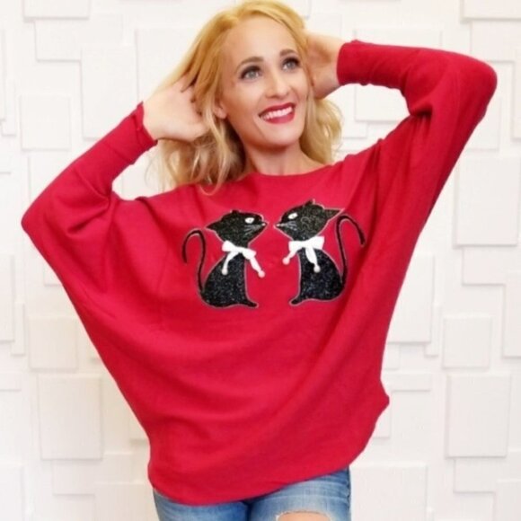 Kitten SWEATER with cat top Kitty Kittens - Picture 2 of 4